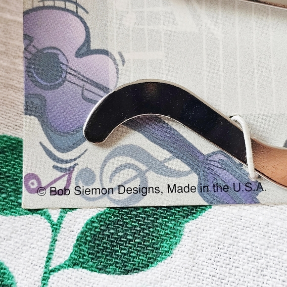 NEW Vintage Bob Siemon MUSIC CLIP Book/Page Holder Silver Metal Made in USA - Picture 2 of 4